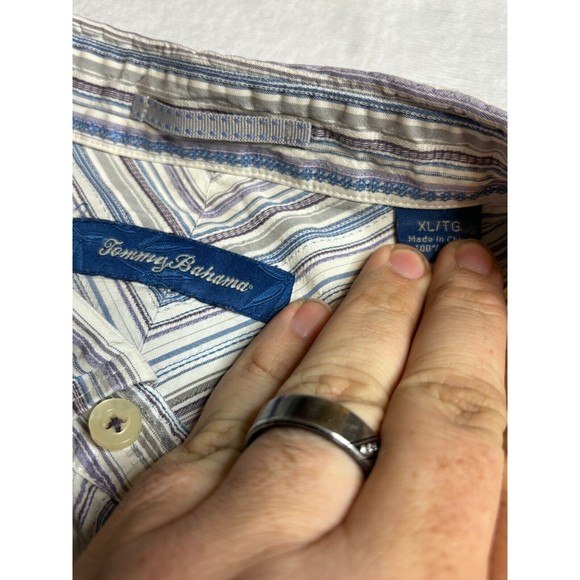Tommy Bahama Striped Button Down XL - Picture 3 of 4